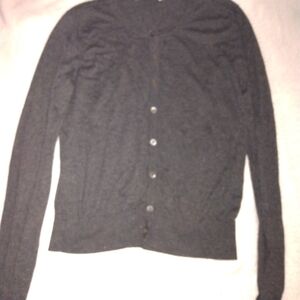 41 Hawthorn Black Cardigan Sweater Fitted Knit